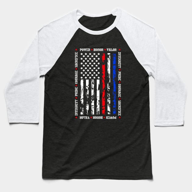 US FLAG Baseball T-Shirt by razrgrfx